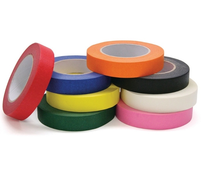 colorful rolls of tape stacked together for arts and crafts projects