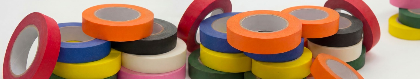 rolls of colored masking tape